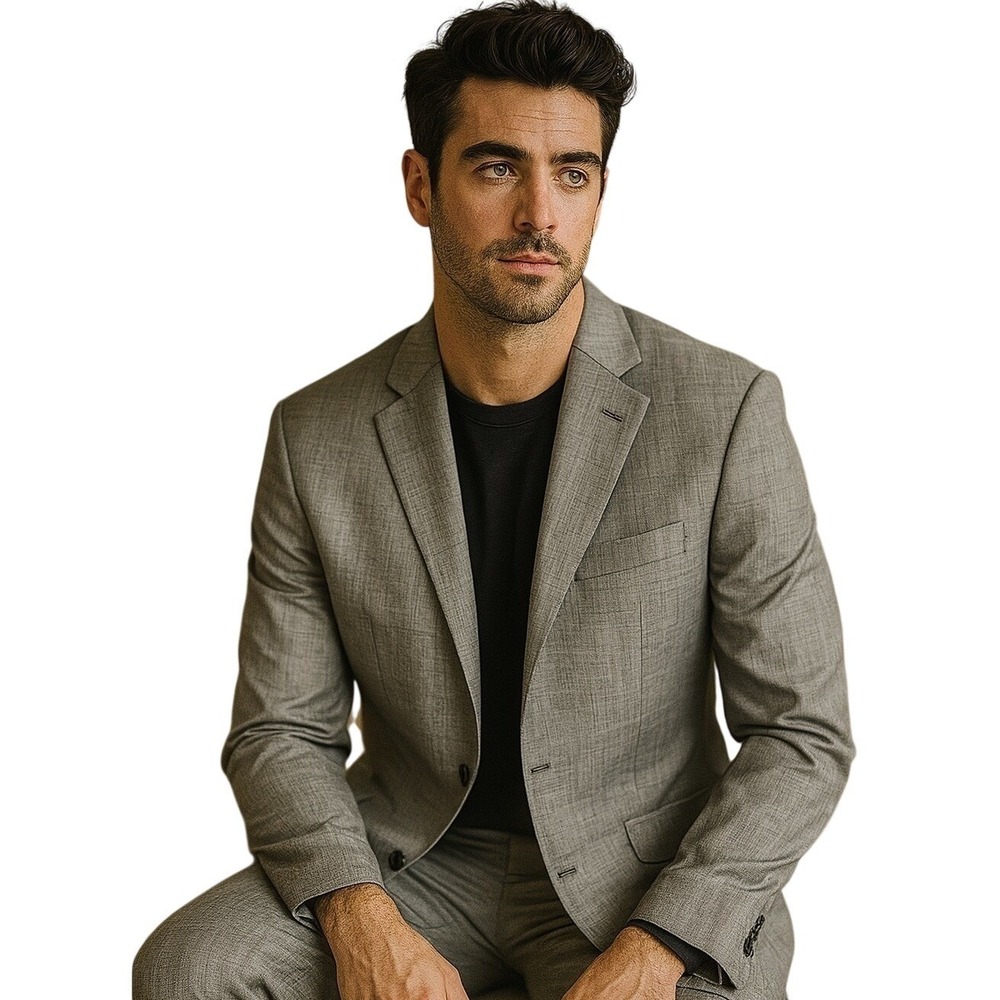 Lauren Ralph Lauren Blazer Sport Two Buttons Coat Two Button Wool Gray Mens  44R